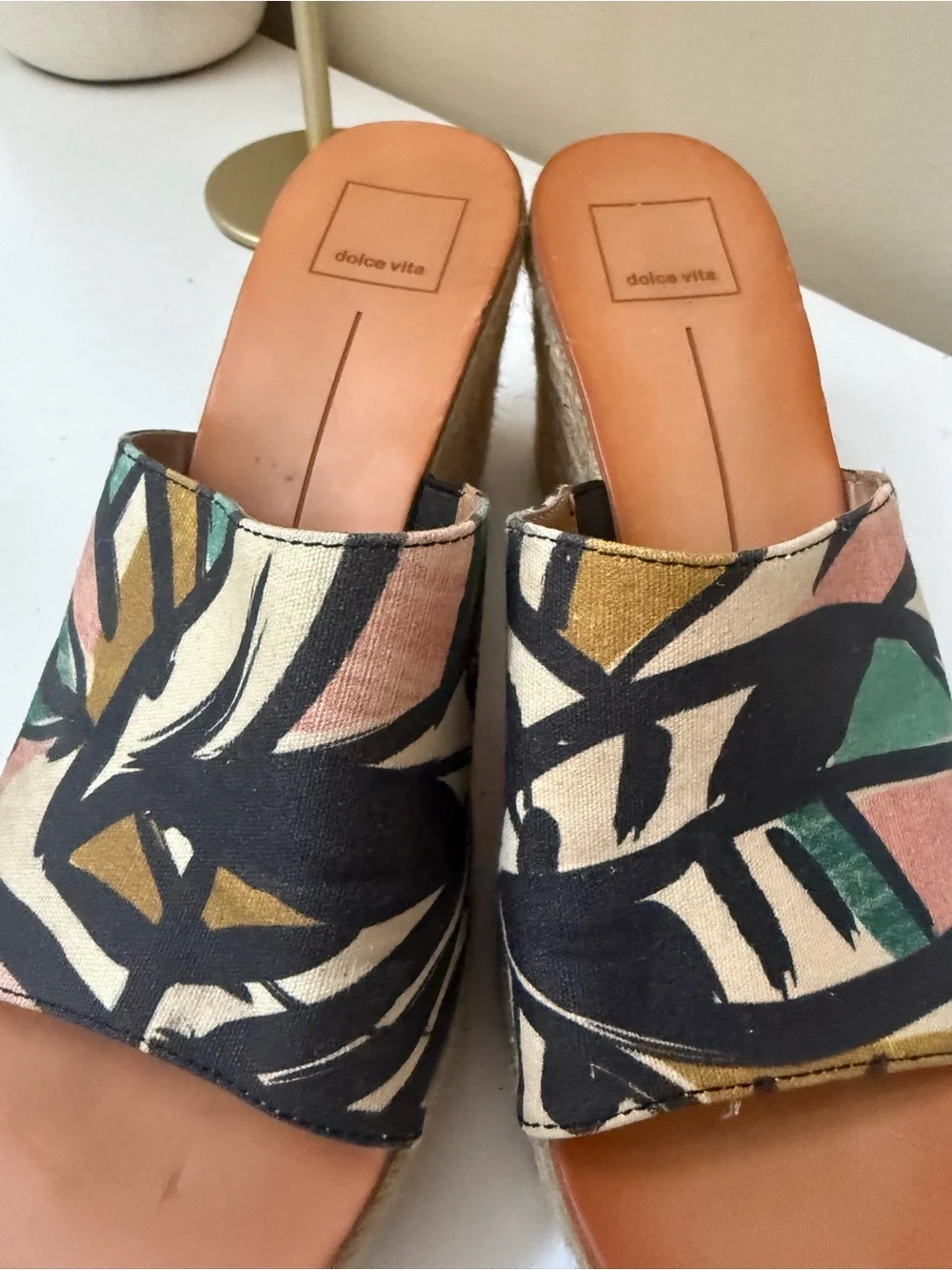 Dolce Vita Espadrille Wedge Sandal Shoe Size 8 Floral Hawaiian Tropical Palm